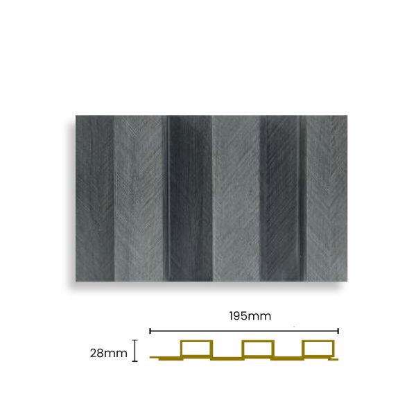 DE WPC ELE WALL FLUTED PANEL 3S IN GREY 195X28X2900MM 2023-1