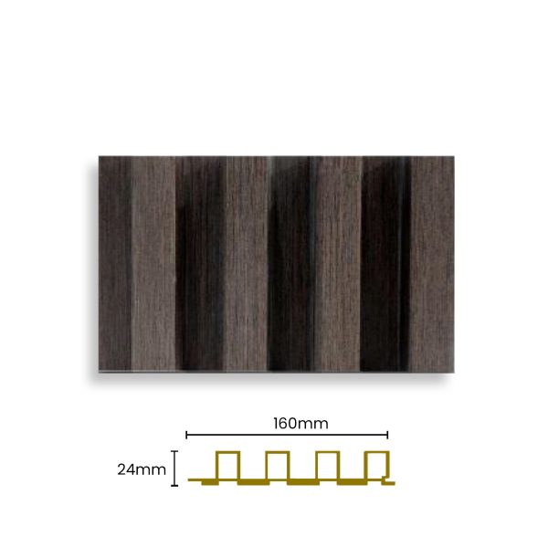 DE WPC ELE WALL FLUTED PANEL 4S IN BROWN 160X24X2900MM 2023-1