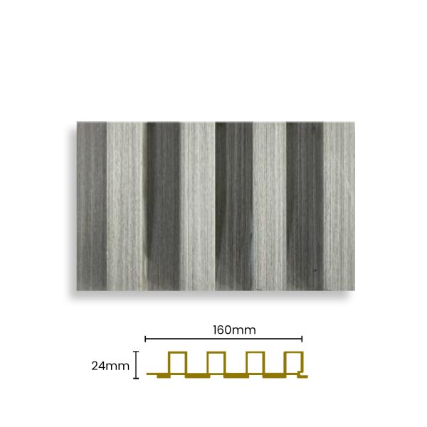 DE WPC ELE WALL FLUTED PANEL 4S IN LT GREY 160X24X2900MM 2023-1