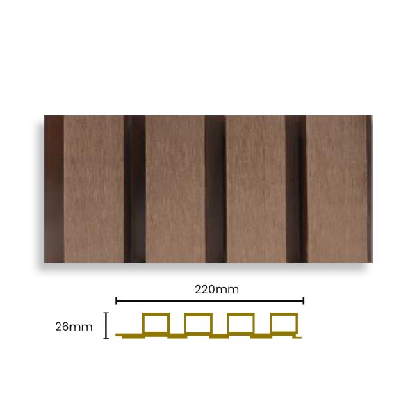 DE WPC ELE WALL FLUTED PANEL 4S OUT GREY 220X26X2900MM 2023-1