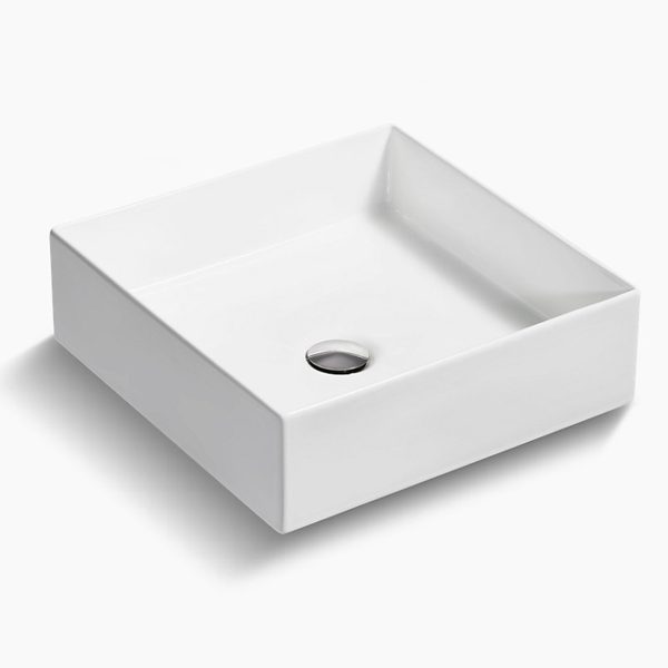 SW KOH LAV ART BASIN VESSEL MICA SQUARE WHITE K-90011T-0 2022-3