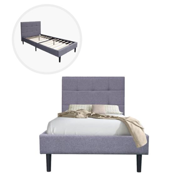 FU SS BR BED SPENCER SINGLE SQUARE DK. GREY UB-251S AR285-39