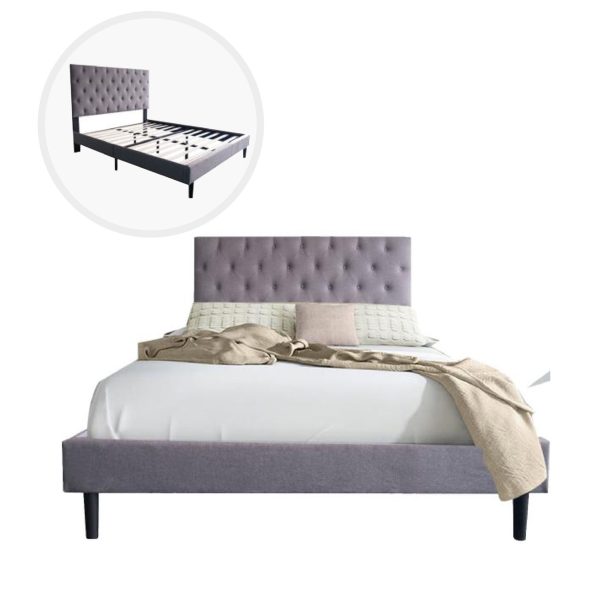 FU SS BR BED TRENT QUEEN TUFTED DK. GREY UB-242Q AR285-34