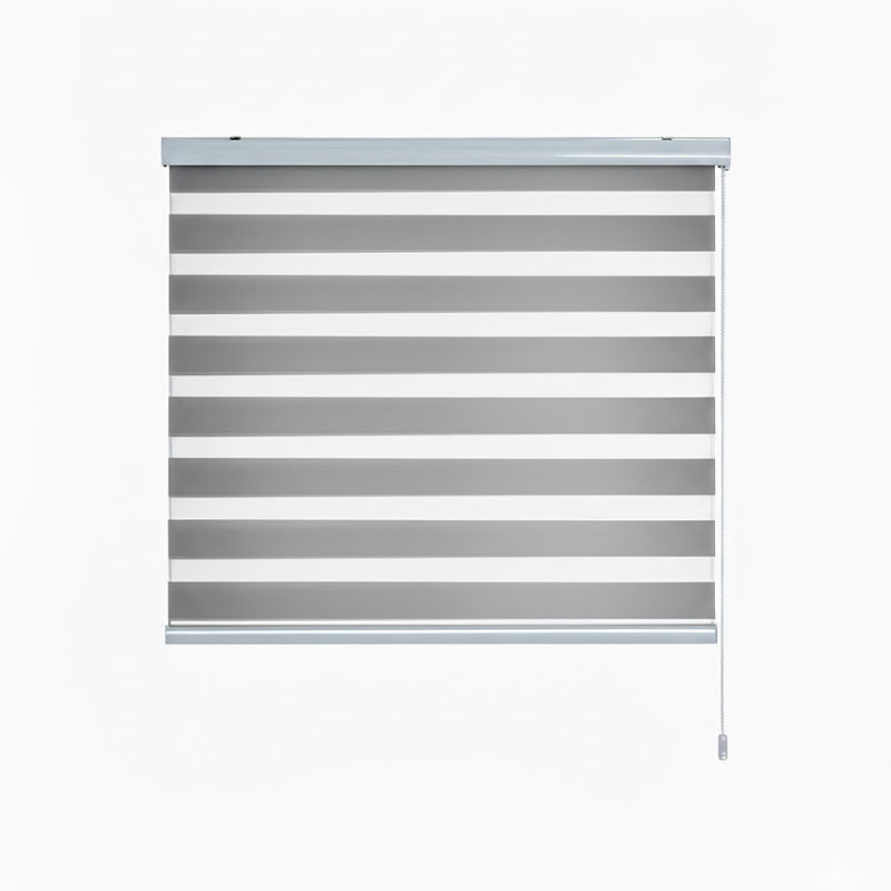 WINDOW TREATMENT ROLLER BLINDS GRAY STRIPES DUO