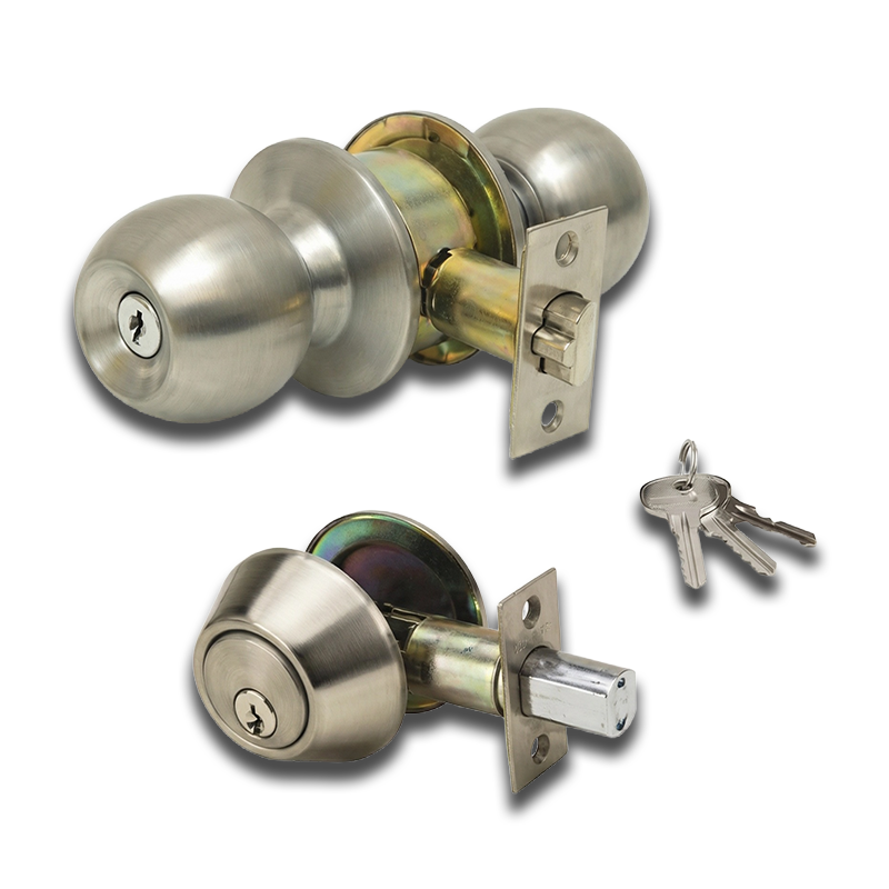 YALE ENTRANCE KNOBSET + DEADBOLT Y586 + D101DABBS60 AB