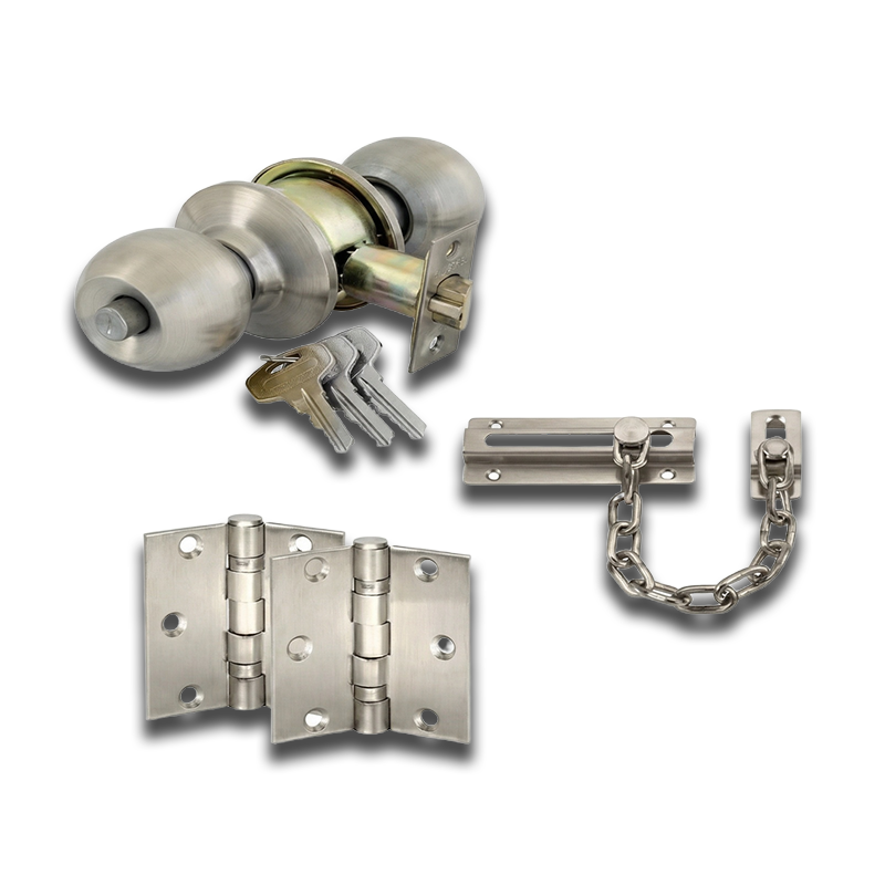 YALE ENTRANCE KNOBSET + HINGE + DOOR CHAIN YM3IN1-CA41