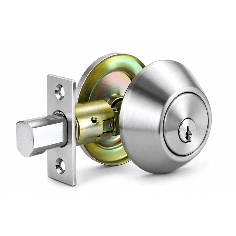 IDEAL LOCK SINGLE CYLINDER DEADBOLT D101SS STAINLESS STEEL