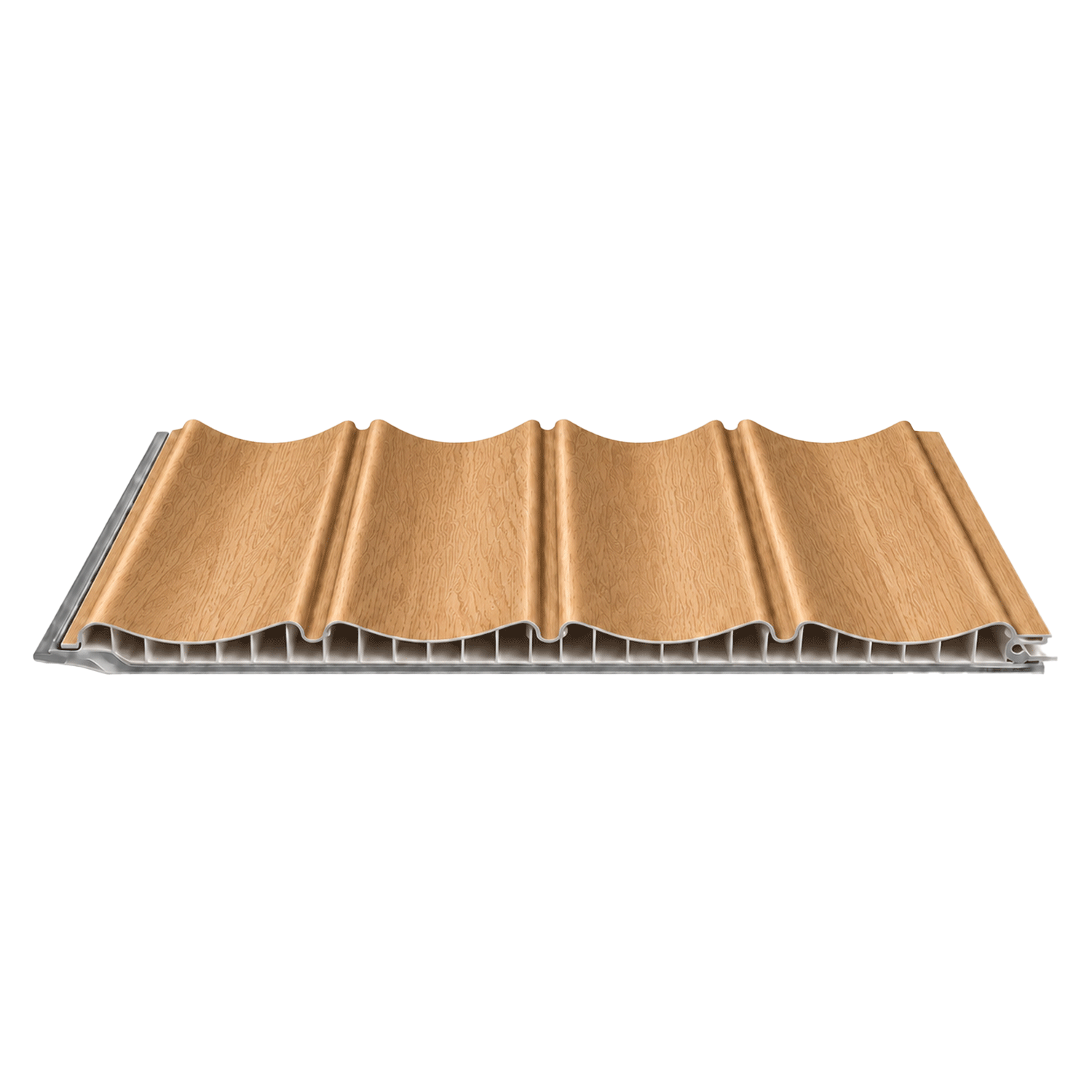 PVC CEILING PANEL CURVE WOOD NATURAL
