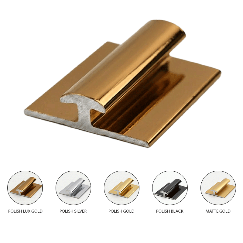 TRIMS MARCO POLO ALUMINUM BAMBOO T-SHAPE TRIM POLISH GOLD YJ-967